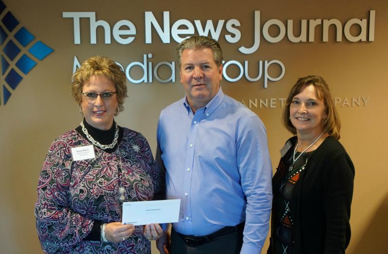 On Tuesday, December 18, On Tuesday, December 18, Thomas M. Donovan, Regional President of the Gannett East Newspaper Group, presented a check to the Nanticoke Health Foundation in the amount of $5000 to support Nanticoke’s Healing Harvest inpatient food closet program. Pictured with Mr. Donovan are Renee’ Morris (left), Executive Director of the Nanticoke Health Foundation, and Sharon Harrington (right), Program Director of the Healing Harvest Food Closet.